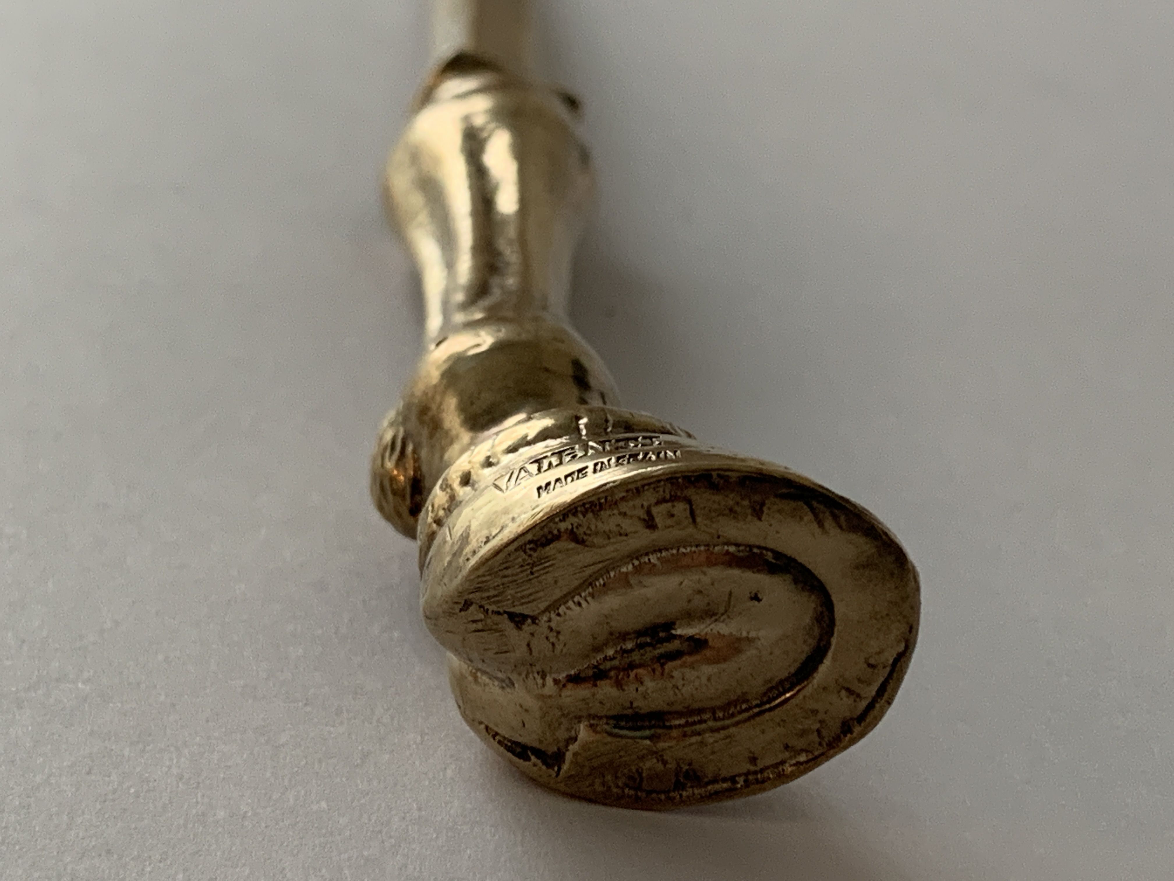 Valenti bronze paper cup or zoomorphic letter opener, horse leg, 1960