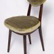 Heart-shaped mid-century chair in green velvet New Waves, Europe, 1960s