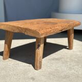 table basse en teck blond quadripode