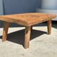 Coffee table in blond teak quadripod