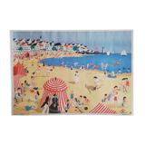 Vintage school poster The beach