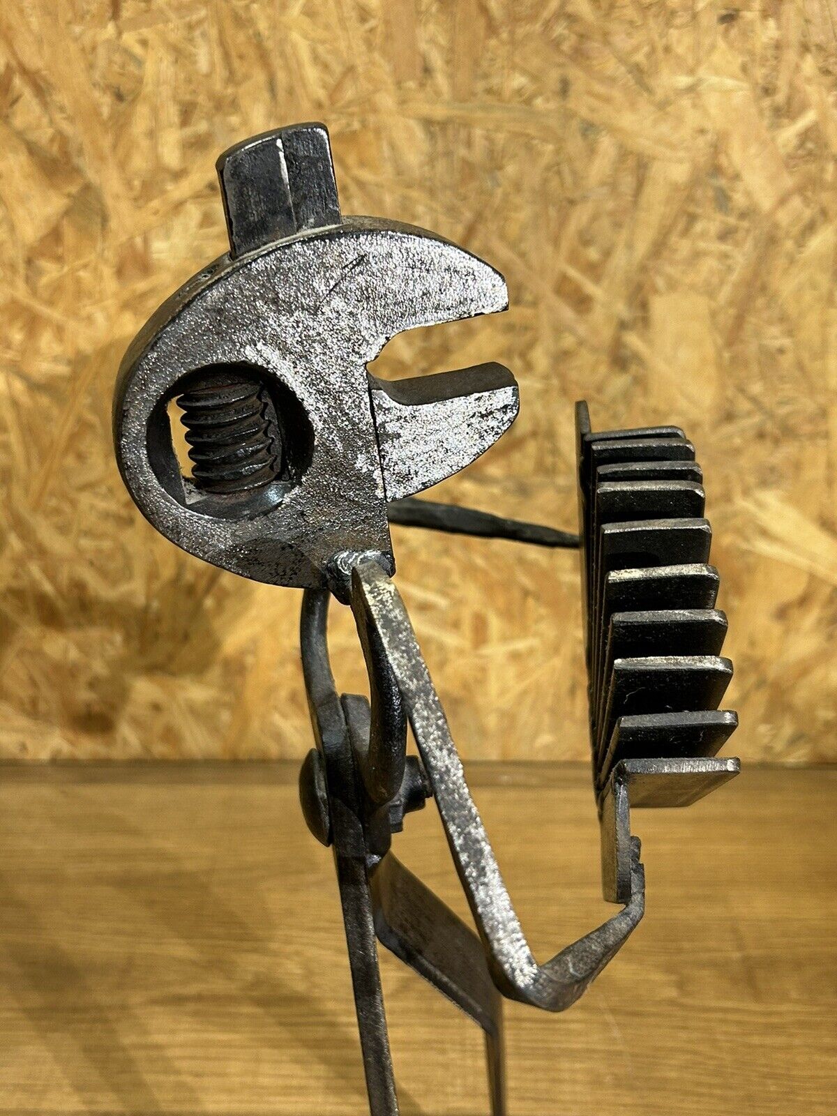 Alain Longet (1950- ), metal sculpture, turnkey accordionist, art XXth