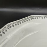Hollow dish in Limoges porcelain - White and Silver