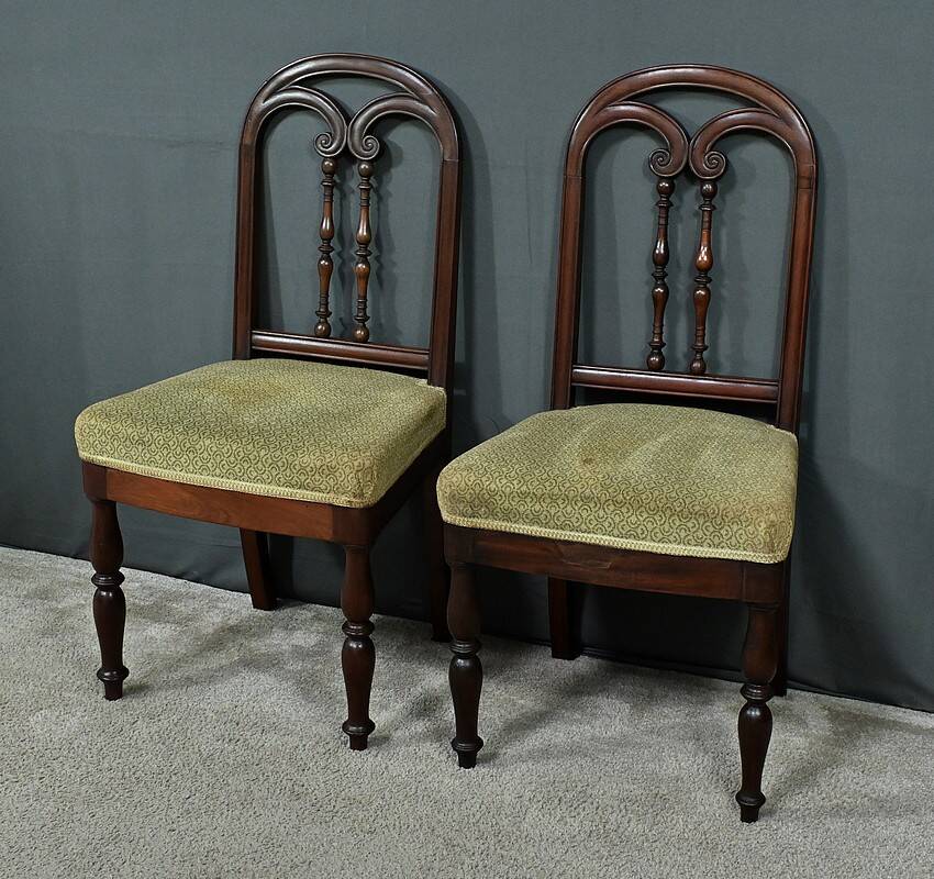 Pair of Mahogany Chairs, Restoration Period – 1st part of the 19th century