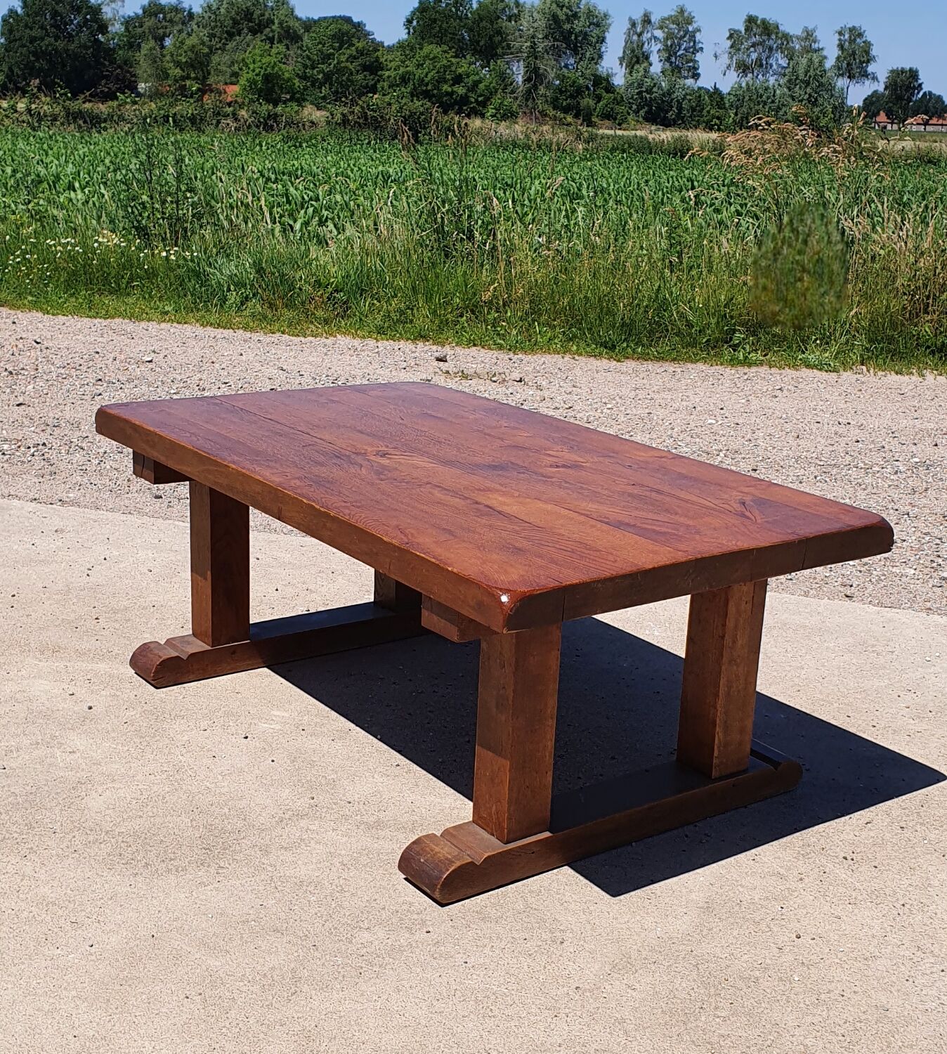 121 cm vintage solid wood rustic farmhouse coffee table
