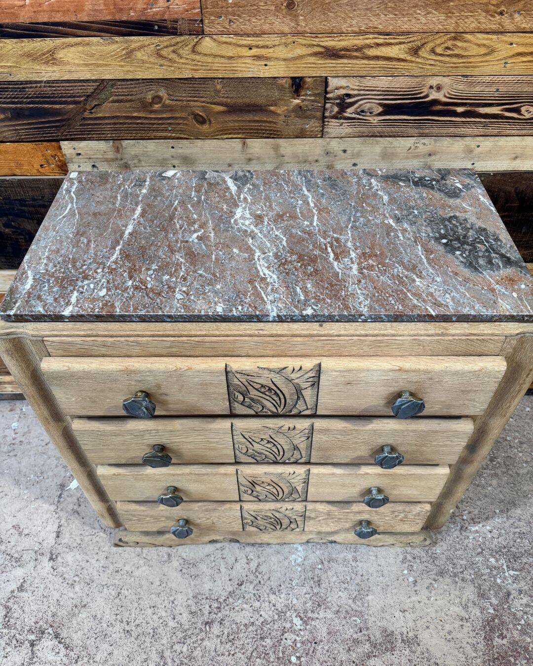Art Deco oak chest of drawers