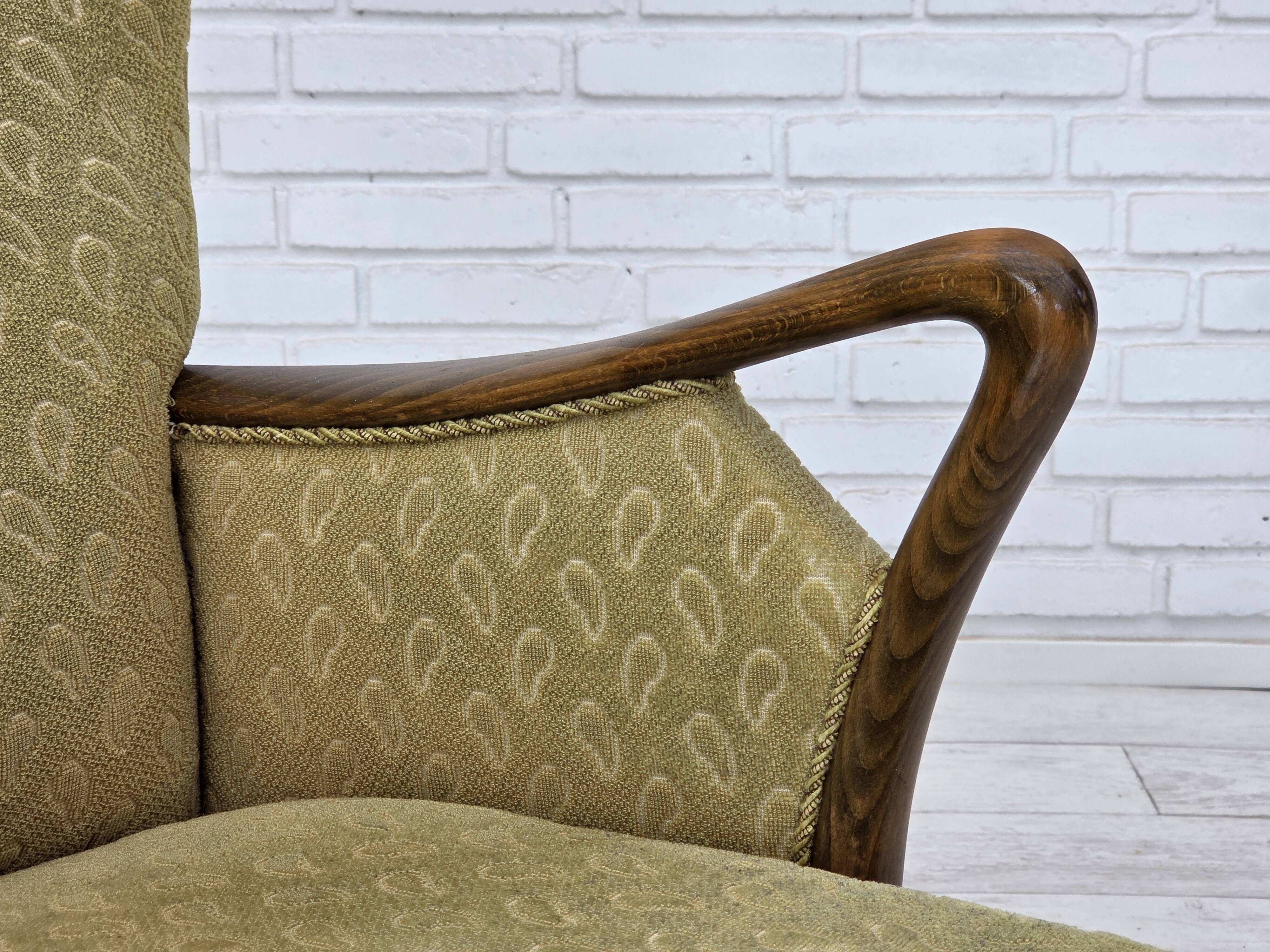 1960s, Danish armchair by Slagelse Møbelværk, model 157, velour.