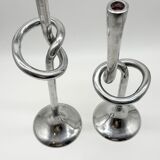 XXL "Giant Knot" candlestick pair – 1980s