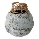 Sculptural vase with a stone effect. Wabi-sabi. Bohemian.