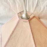 Vintage cane pendant light - pink rope