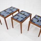 1960s nesting ceramic tile tables, Denmark