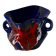 Ceramic vase / fat lava red, blue and white, 1970