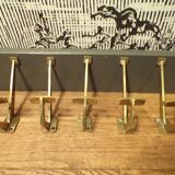 set of 5 1930 brass coat hooks