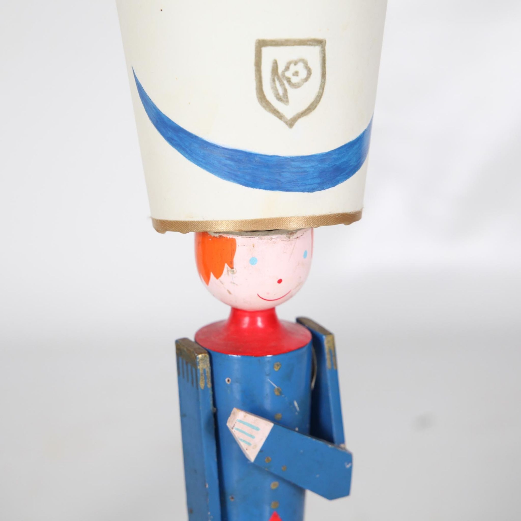 Pair of wooden lamps painted by Suzanne Bonnichon, circa 1940