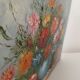 Small painting, bouquet of flowers, blue background