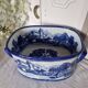 Large 20th century English glazed and enamelled earthenware planter