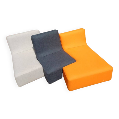Canapé modulable en cuir Confluence Ligne Roset