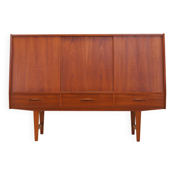 Buffet haut en teck, design danois, années 1960, production : Danemark