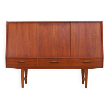 Buffet haut en teck, design danois, années 1960, production : Danemark