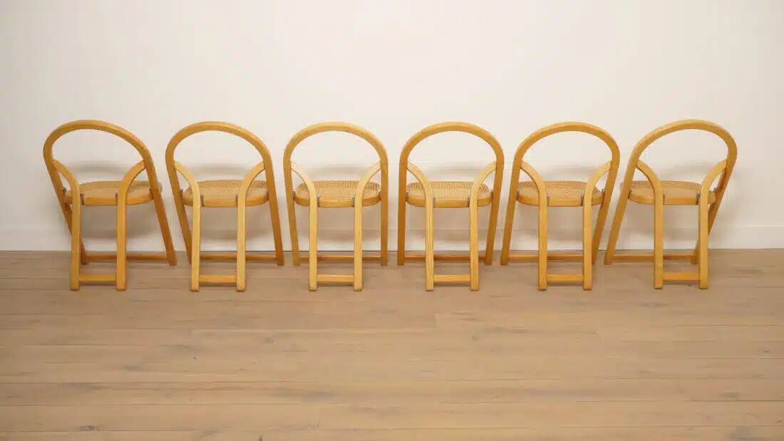 Set of 6 folding chairs | Arca | Gigi Sabadin for Crassevig