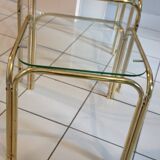 Trio de Tables gigognes dorées vintage