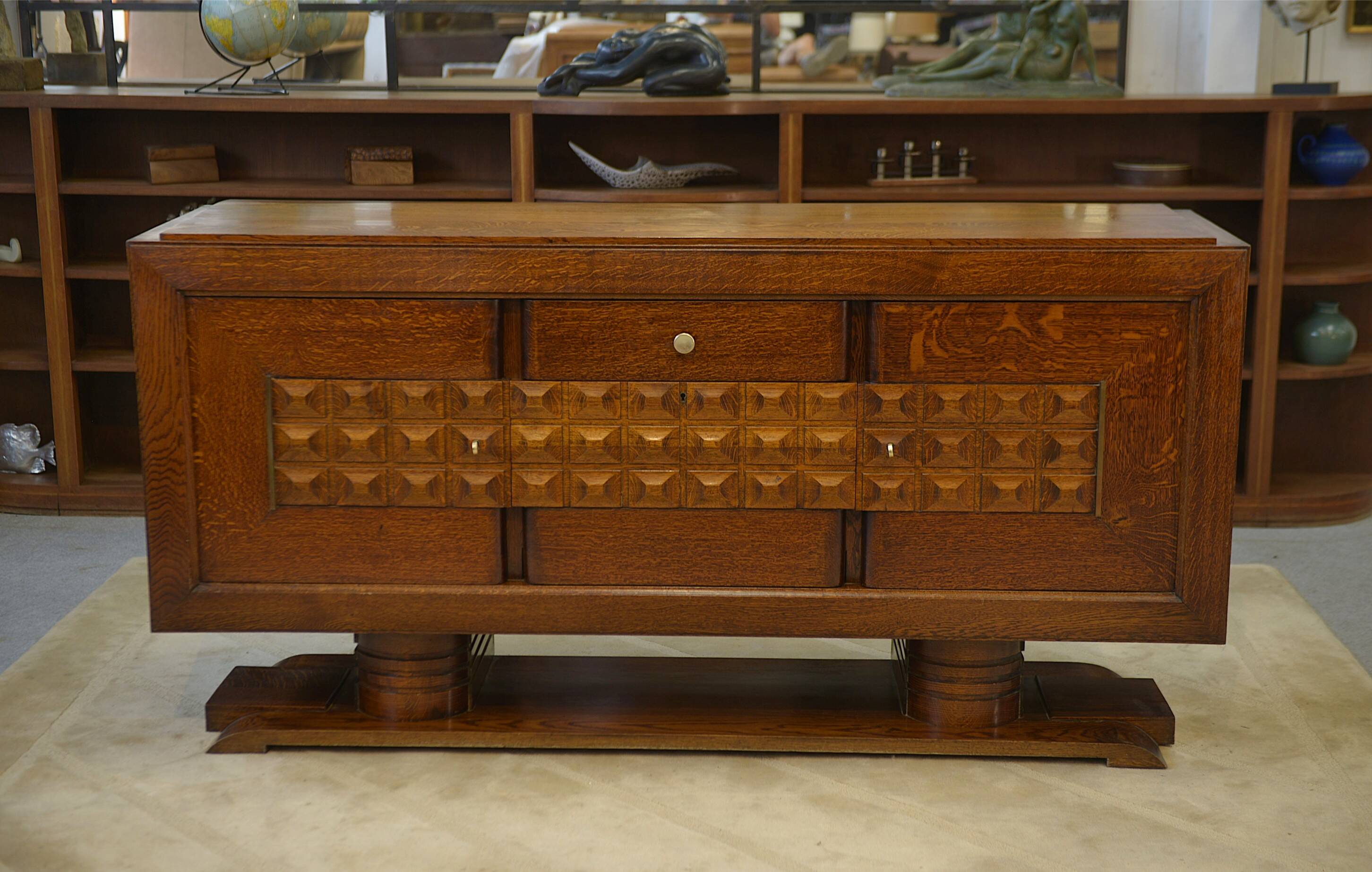 Brutalist sideboard attributed to Charles Dudouyt 1940s