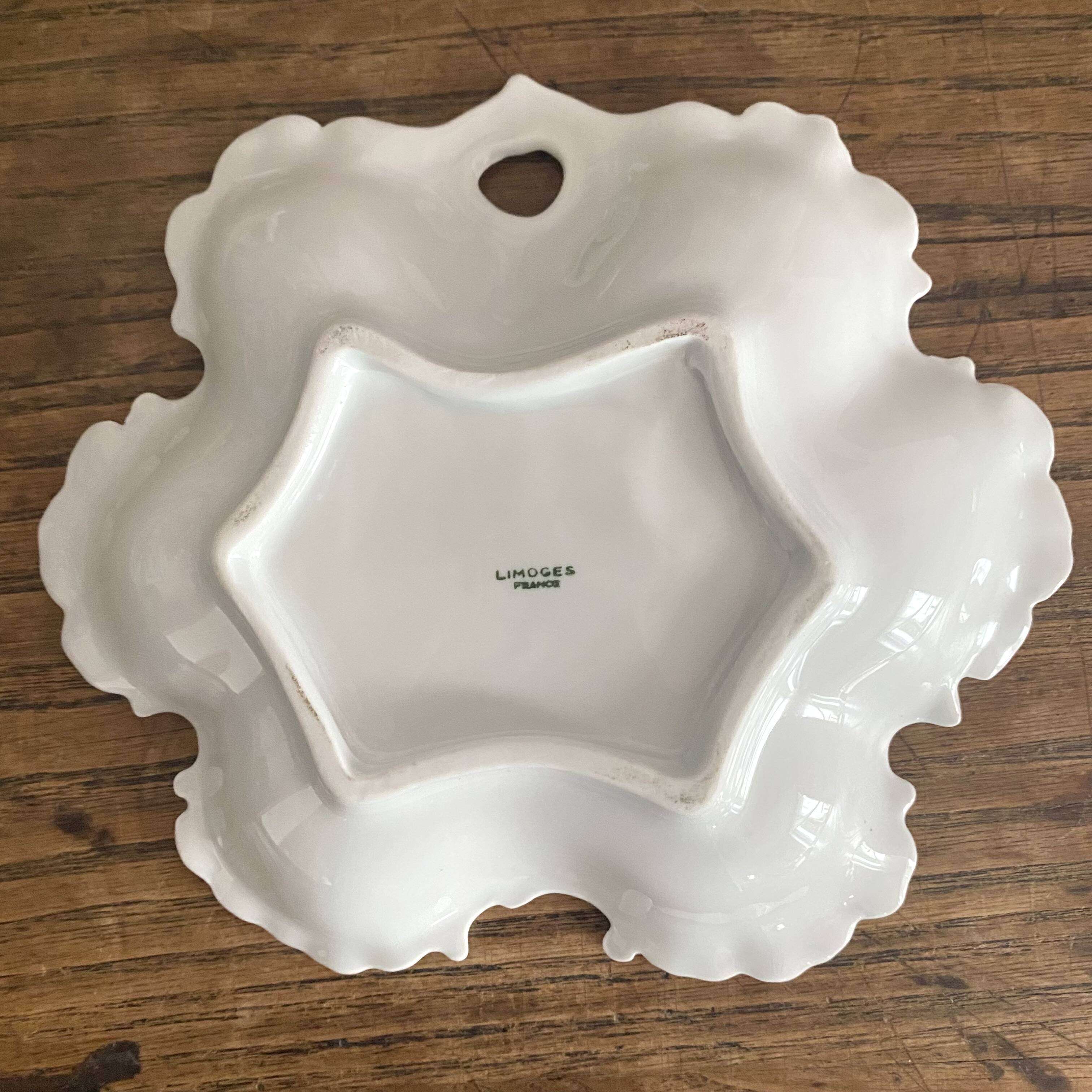 Limoges porcelain leaf dish or pocket emptier