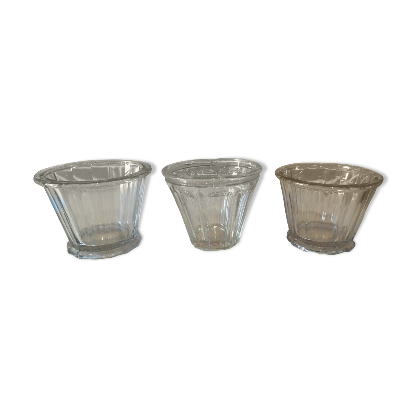 3 old jam jars