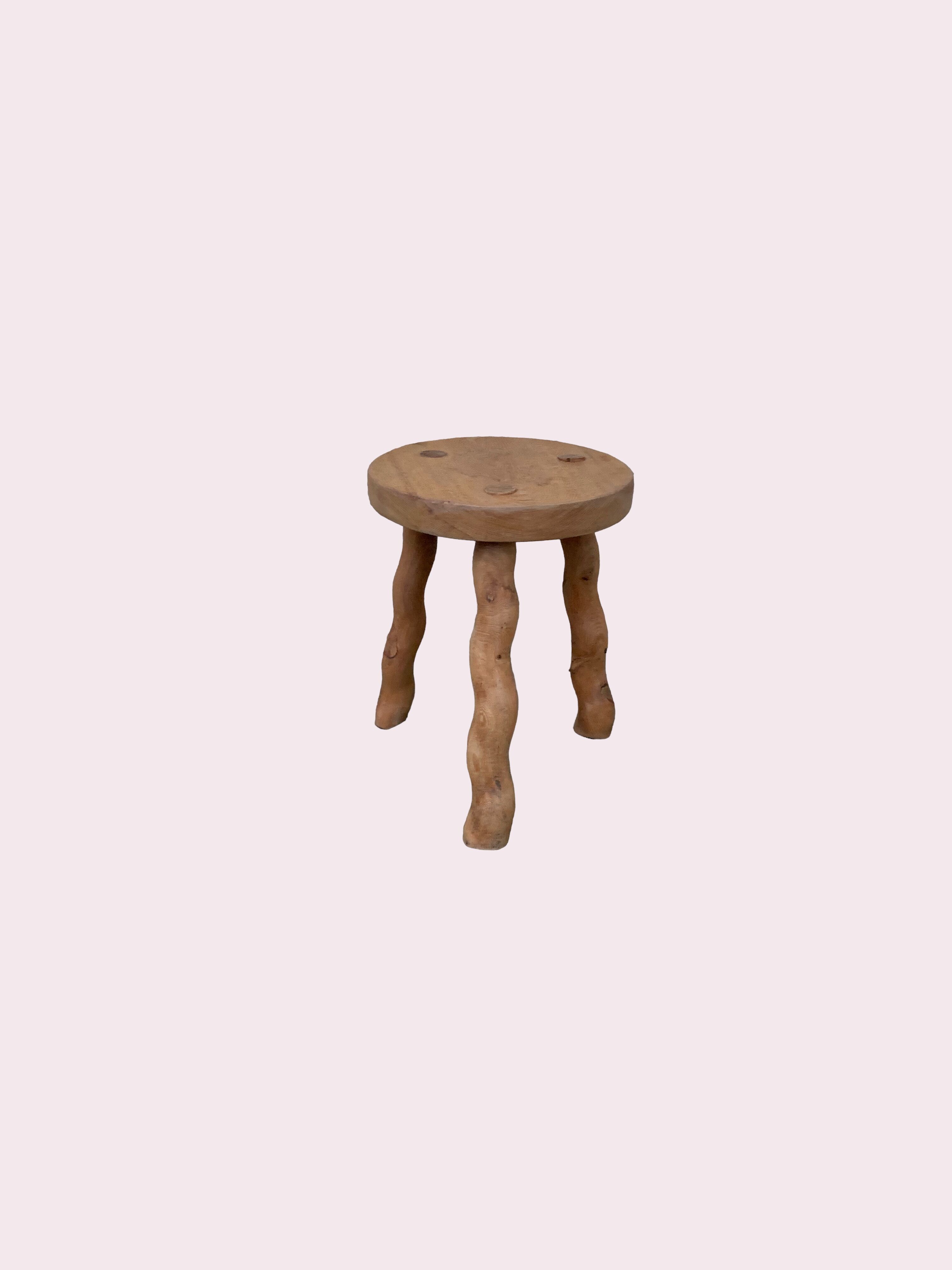 Vintage turned leg tripod stool 1960