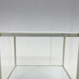 1950's hospital table, trolley on wheels with opaxite glass
