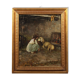Peinture moderne signée Cesare Laurenti « The Little Girl and the Sheep »