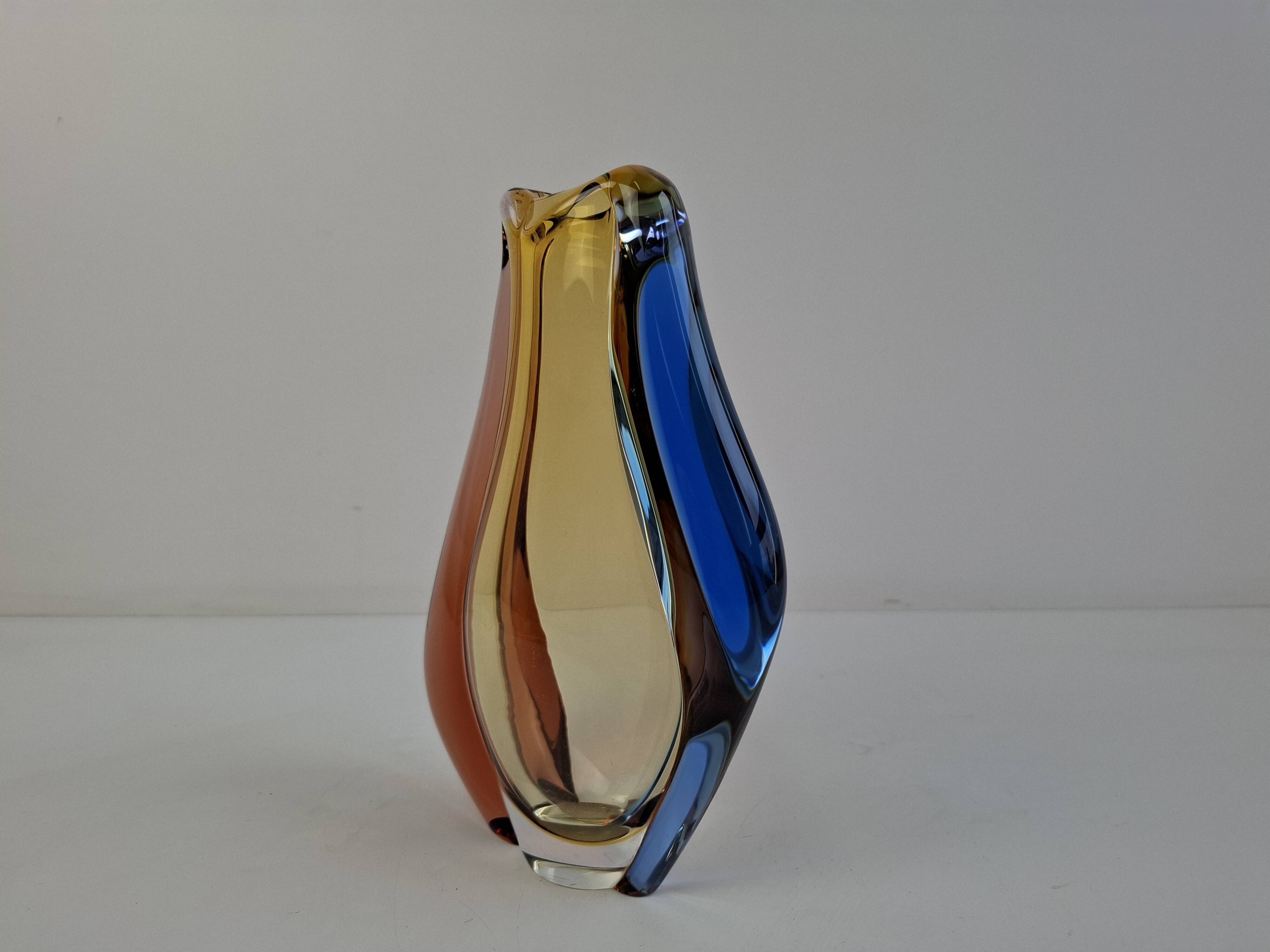 Czech art glass vase by Hana Machovska Mstisov, 1960s