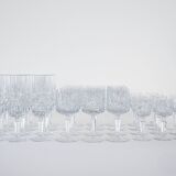 Set of crystal glasses, Italian design, 1970s, made in Italy