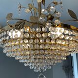 Crystal grapevine waterfall chandelier from the 70s