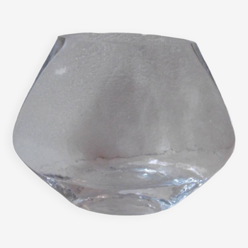 White molded glass vase