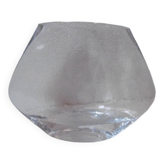 Vase blanc verre moulé