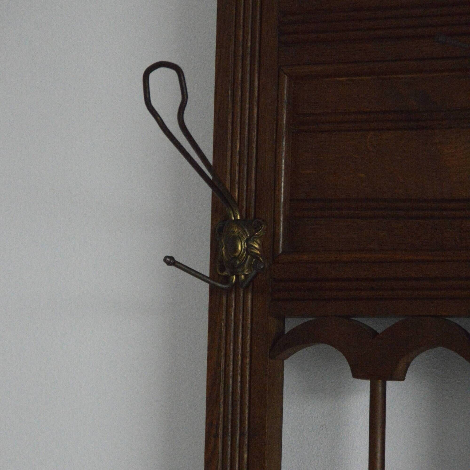 Vintage 1930s Art Deco Entrance Cloakroom / Coat Rack