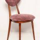 Heart-shaped chair in burgundy velvet, pink, violet, mid-century, Europe, 1960s.
