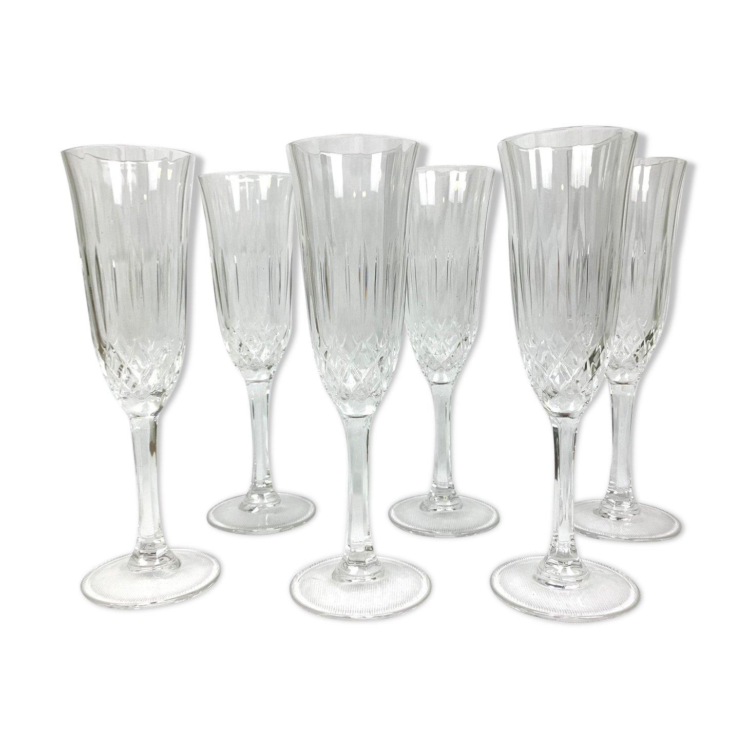 Lot of 6 flutes in crystal