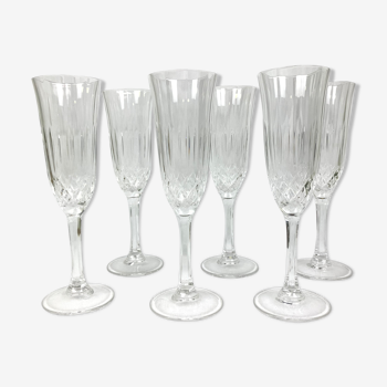 Lot of 6 flutes in crystal