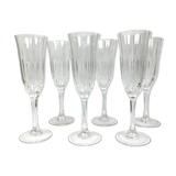 Lot of 6 flutes in crystal