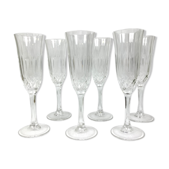 Lot of 6 flutes in crystal