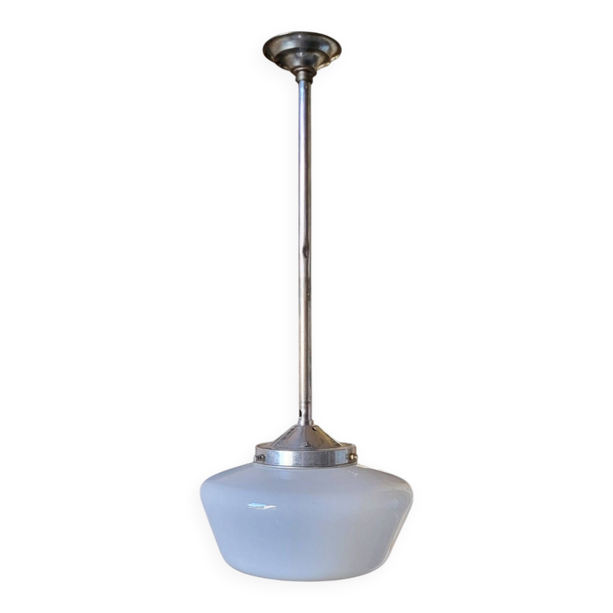 Suspension verre opalin Années 50