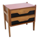 Walnut Nightstand attr. to Ico Parisi with a Pink Top and Black Drawers