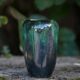 Vase céramique 409/15, vase décoratif, pot à fleurs, vase nuances vert et noir, collection, 60's