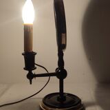 Table lamp in wood and brass. France, 1940s.