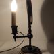 Table lamp in wood and brass. France, 1940s.