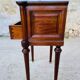 Louis XVI style bedside table, Carrara marble and mahogany