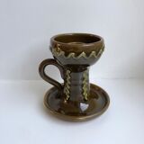 Ceramic candle holder italy 70s
