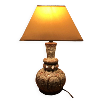 Pied de lampe en céramique fat lava avec 2 ampoules